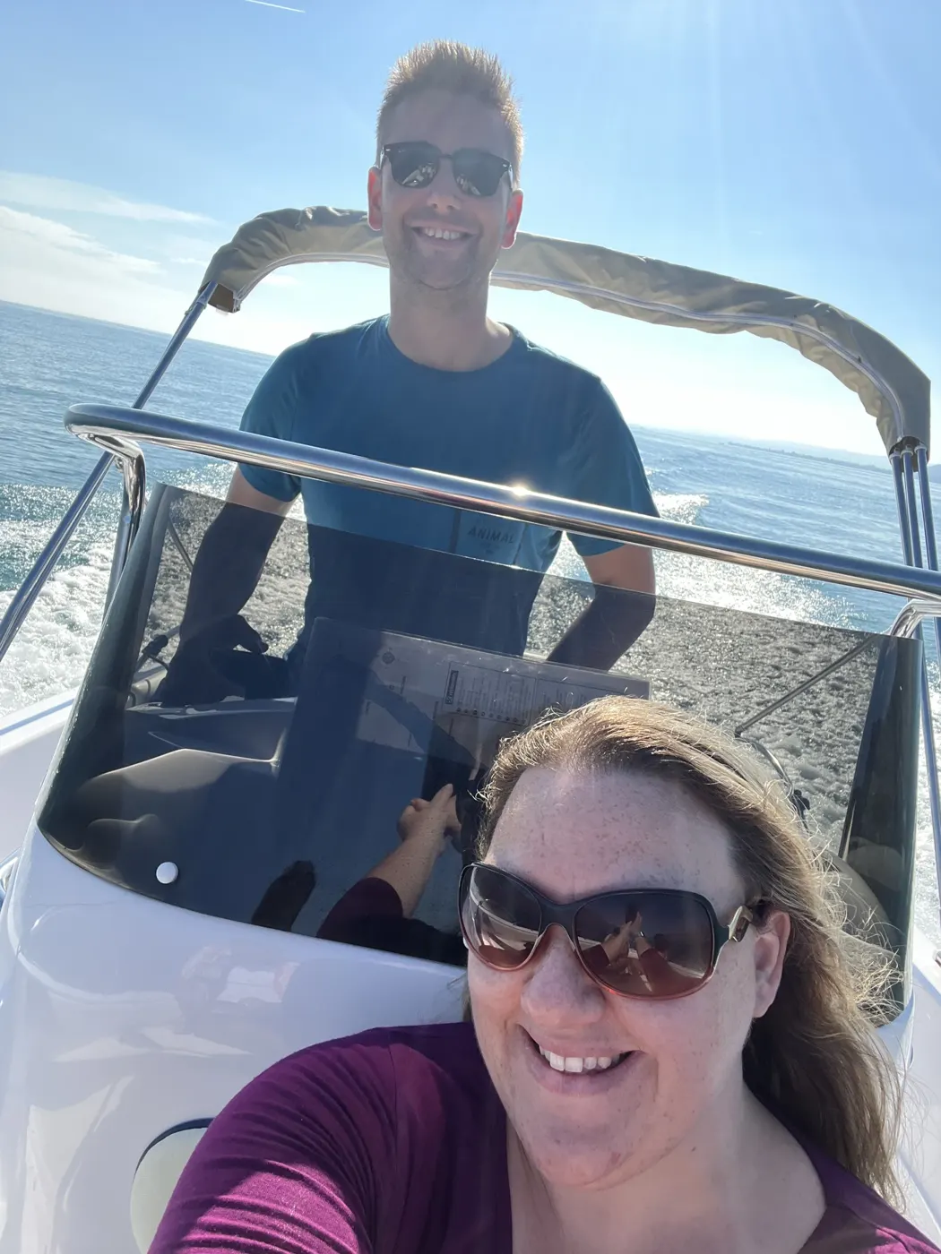 Luke at the helm in Italy